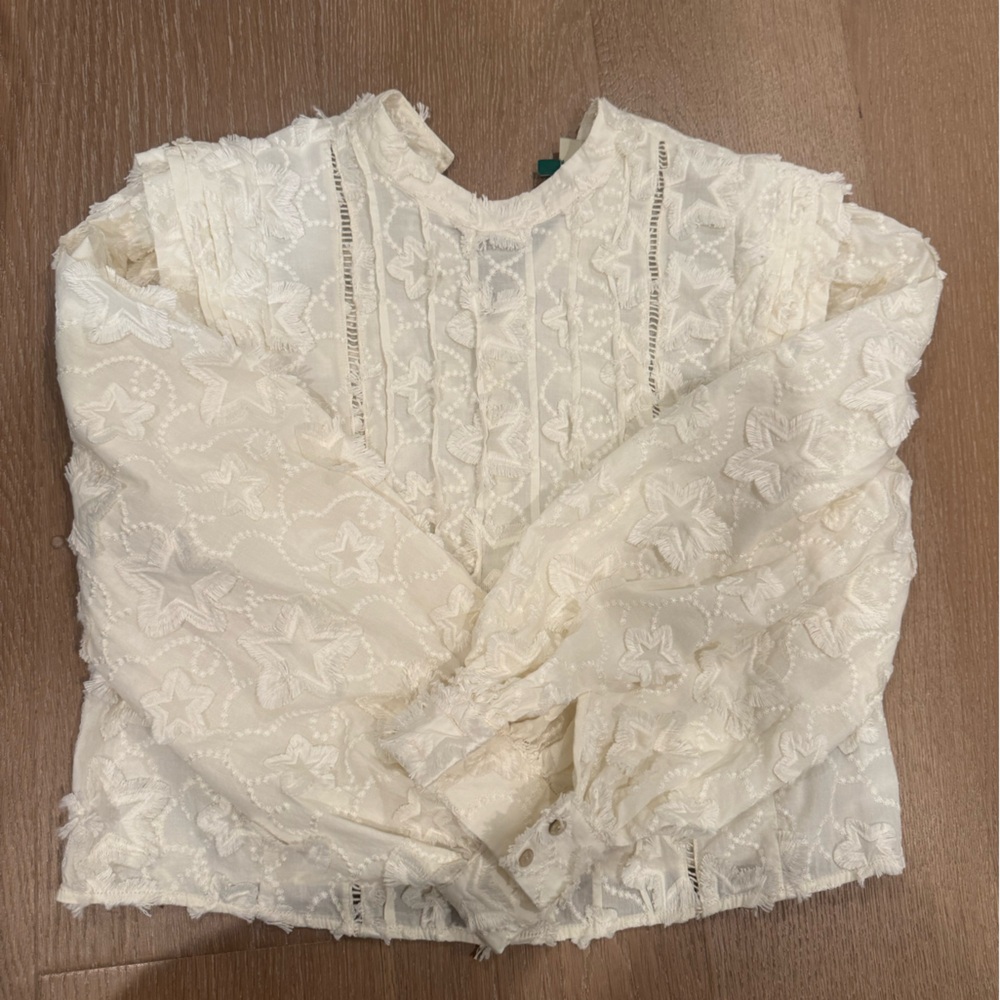 FARM Rio Cream Lace Star Blouse